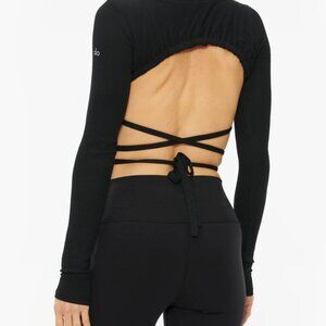 ALO Yoga Black Ribbed MANIFEST Long-Sleeve!｡･:*:･ﾟ★,｡･:*:･ﾟ☆｡･:*:･ﾟ★,｡･:*:･ﾟ☆